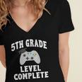5th Grade Level Complete Gamer Class Of 2025 Graduation Women's Jersey Short Sleeve Deep V-Neck Tshirt