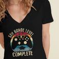 5th Grade Level Complete Gamer Graduation Boys Class Of 2024 Women's Jersey Short Sleeve Deep V-Neck Tshirt