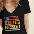 5th Grade Level Complete Shirt Graduation Last Day Of School Women's Jersey Short Sleeve Deep V-Neck Tshirt
