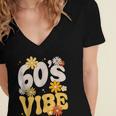 60's Vibe Vintage Nostalgia Mixtape Era 1960s Party Groovy Women's Jersey Short Sleeve Deep V-Neck Tshirt 60's Vibe Vintage Nostalgia Mixtape Era 1960s Party Groovy Women's Jersey Short Sleeve Deep V-Neck Tshirt