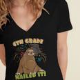 6th Grade Graduation Sloth Nailed It Class Of 2025 Women's Jersey Short Sleeve Deep V-Neck Tshirt