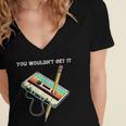70s 80s 90s Retro Party Costume Nostalgia Cassette Women's Jersey Short Sleeve Deep V-Neck Tshirt