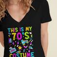 This Is My 70's Costume Nostalgia Mixtape Era 1970s Party Women's Jersey Short Sleeve Deep V-Neck Tshirt