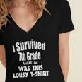 7th Seven Grade Graduation Shirt Boy Girl Graduate Education Women's Jersey Short Sleeve Deep V-Neck Tshirt