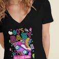 80's Baby 90's Made Me 1980s 1990s Nostalgia Retro Party Women's Jersey Short Sleeve Deep V-Neck Tshirt