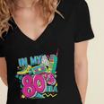 In My 80s Era Retro Vintage 80s Party Throwback Nostalgia Women's Jersey Short Sleeve Deep V-Neck Tshirt In My 80s Era Retro Vintage 80s Party Throwback Nostalgia Women's Jersey Short Sleeve Deep V-Neck Tshirt