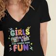 80's Girls Just Wanna Have Fun Nostalgia 1980s Women's Jersey Short Sleeve Deep V-Neck Tshirt 80's Girls Just Wanna Have Fun Nostalgia 1980s Women's Jersey Short Sleeve Deep V-Neck Tshirt