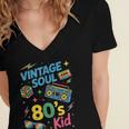 80’s Kid Nostalgia Retro Music Lover Retro 1980s Throwback Women's Jersey Short Sleeve Deep V-Neck Tshirt 80’s Kid Nostalgia Retro Music Lover Retro 1980s Throwback Women's Jersey Short Sleeve Deep V-Neck Tshirt