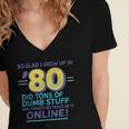 80s Nostalgia Retro Humor So Glad I Grew Up In The 80s Women's Jersey Short Sleeve Deep V-Neck Tshirt