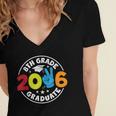 8th Grade 2026 Graduate School Senior Year Graduation Day Women's Jersey Short Sleeve Deep V-Neck Tshirt