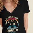 8th Grade Level Complete Gamer Class Of 2025 Graduation Boy Women's Jersey Short Sleeve Deep V-Neck Tshirt