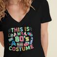 This Is My 90s Costume Mixtape Era Outfits Nostalgia 1990s Women's Jersey Short Sleeve Deep V-Neck Tshirt