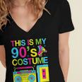 This Is My 90's Costume Retro 1990s Style Cassette Nostalgia Women's Jersey Short Sleeve Deep V-Neck Tshirt