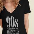 The 90s I'd Go Back For Five Minutes Nostalgia Quote Women's Jersey Short Sleeve Deep V-Neck Tshirt