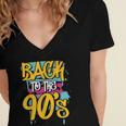 90's Nineties 1990s Nostalgia Women's Jersey Short Sleeve Deep V-Neck Tshirt