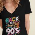 90's Nineties Nostalgia Costume Party Back To The 90s Women's Jersey Short Sleeve Deep V-Neck Tshirt