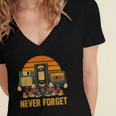 90s Nostalgia Never Forget Retro Women's Jersey Short Sleeve Deep V-Neck Tshirt 90s Nostalgia Never Forget Retro Women's Jersey Short Sleeve Deep V-Neck Tshirt