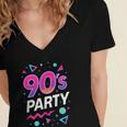 90's Party 90s Nostalgia Retro Rave Dance Music Women's Jersey Short Sleeve Deep V-Neck Tshirt 90's Party 90s Nostalgia Retro Rave Dance Music Women's Jersey Short Sleeve Deep V-Neck Tshirt