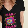 90s Rad Squad Retro Television 90s Aesthetic Nostalgia Women's Jersey Short Sleeve Deep V-Neck Tshirt