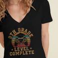 9th Grade Level Complete Ninth Grade Graduation Video Gamer Women's Jersey Short Sleeve Deep V-Neck Tshirt