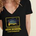 Achievement Unlocked High School Graduation Gamer Women's Jersey Short Sleeve Deep V-Neck Tshirt