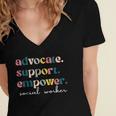 Advocate Support Empower Cute Social Worker Graduation MSW Women's Jersey Short Sleeve Deep V-Neck Tshirt
