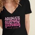 Advocate Support Empower Groovy Social Worker Graduation MSW Women's Jersey Short Sleeve Deep V-Neck Tshirt