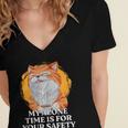 My Alone Time Is For Your Safety Coffee Lover Introvert Women's Jersey Short Sleeve Deep V-Neck Tshirt
