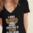 Always Writing A Story In My Head Book Writer Author Women's Jersey Short Sleeve Deep V-Neck Tshirt