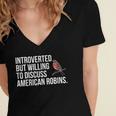 American Robin Bird Watching Lover Introvert Quote Women's Jersey Short Sleeve Deep V-Neck Tshirt American Robin Bird Watching Lover Introvert Quote Women's Jersey Short Sleeve Deep V-Neck Tshirt