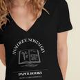 Analogue Nostalgia Paper Books Book Graphic Women's Jersey Short Sleeve Deep V-Neck Tshirt Analogue Nostalgia Paper Books Book Graphic Women's Jersey Short Sleeve Deep V-Neck Tshirt