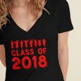 & Red Class Of 2018 Senior GraduationShirt Women's Jersey Short Sleeve Deep V-Neck Tshirt
