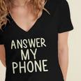 Answer My Phone I Introvert Women's Jersey Short Sleeve Deep V-Neck Tshirt Answer My Phone I Introvert Women's Jersey Short Sleeve Deep V-Neck Tshirt