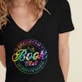 Anti Social Book Club Go Away I'm Reading Book Tie Dye Women's Jersey Short Sleeve Deep V-Neck Tshirt