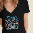 Anti-Social Club Introvert Humor Women's Jersey Short Sleeve Deep V-Neck Tshirt Anti-Social Club Introvert Humor Women's Jersey Short Sleeve Deep V-Neck Tshirt