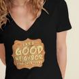 Antisocial Like A Good Neighbor Stay Over There Introvert Women's Jersey Short Sleeve Deep V-Neck Tshirt