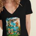 Aqua In The Skies Frutiger Aero Women's Jersey Short Sleeve Deep V-Neck Tshirt Aqua In The Skies Frutiger Aero Women's Jersey Short Sleeve Deep V-Neck Tshirt