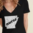 Arkansas Nursing Nurse Graduation Women's Jersey Short Sleeve Deep V-Neck Tshirt
