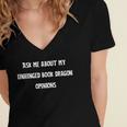 Ask Me About My Unhinged Book Dragon Opinions Fantasy Reader Women's Jersey Short Sleeve Deep V-Neck Tshirt