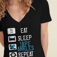 Athletic Trainer Eat Sleep Tape Ankles Graduation Women's Jersey Short Sleeve Deep V-Neck Tshirt
