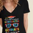Awesome Kindergarten Graduate Looks Like 2024 Graduation Women's Jersey Short Sleeve Deep V-Neck Tshirt