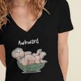 Awkward Turtle Upside Down Witty Comical Introvert Women's Jersey Short Sleeve Deep V-Neck Tshirt Awkward Turtle Upside Down Witty Comical Introvert Women's Jersey Short Sleeve Deep V-Neck Tshirt