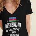 Azerbaijan Lover Saying Azeri Nostalgia Women's Jersey Short Sleeve Deep V-Neck Tshirt