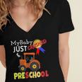 My Baby Just Crushed Preschool Graduation Women's Jersey Short Sleeve Deep V-Neck Tshirt