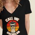 Bachelor Graduation For University Degree Party Llama Women's Jersey Short Sleeve Deep V-Neck Tshirt
