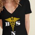 Bachelor Of Science Nursing Graduation Women's Jersey Short Sleeve Deep V-Neck Tshirt