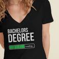Bachelors Degree Loading College Student Graduation Women's Jersey Short Sleeve Deep V-Neck Tshirt