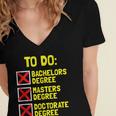 Bachelors Masters Doctorate Degree DR PHD Graduation Women's Jersey Short Sleeve Deep V-Neck Tshirt