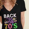 Back To The 70's Mixtape Era Nostalgia Retro 1970 70's Style Women's Jersey Short Sleeve Deep V-Neck Tshirt Back To The 70's Mixtape Era Nostalgia Retro 1970 70's Style Women's Jersey Short Sleeve Deep V-Neck Tshirt