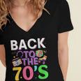 Back To The 70's Mixtape Era Nostalgia Retro 1970 70's Style Women's Jersey Short Sleeve Deep V-Neck Tshirt